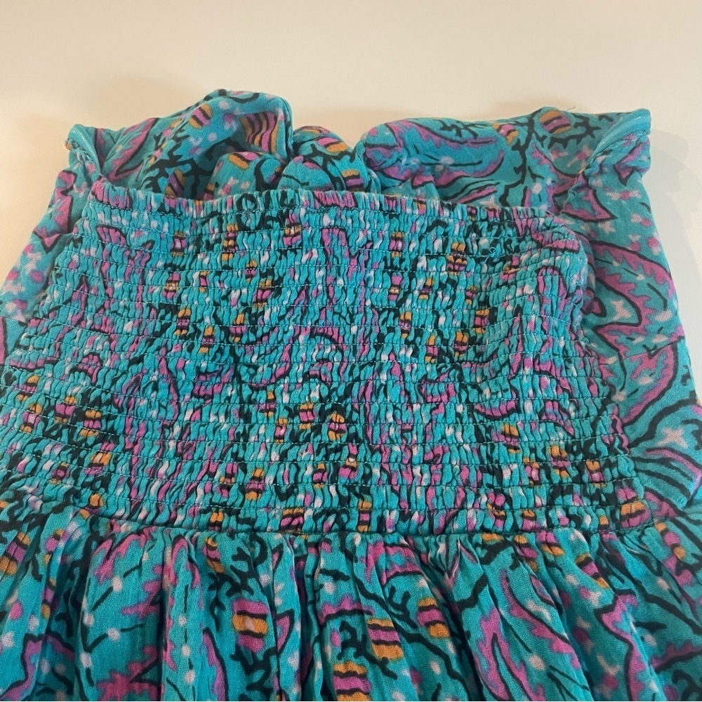 New! Anthropologie The Nixie Blue Floral Strapless Shorts Romper 27023 - Picture 5 of 9